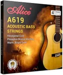Alice Acoustic Bass Guitar Strings for Professional Use, Suitable for Acoustic Bass Concert Performance, Phosphor Bronze Nano Coating, Designed for 34” acoustic basses 4 String, Medium 45-100 Gauge