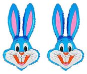 Toyland® 37" Rabbit Shaped Balloon Available In 5 Colours - Easter Balloons (BLUE PACK OF 2)