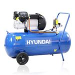 Hyundai 3HP 100L Electric Air Compressor 14CFM, V-Twin Direct Drive, 116 PSI, Portable Workshop Compressor with 5pc Tool Kit & Twin Outlets