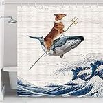 JAWO Funny Corgi Dog Shower Curtain
