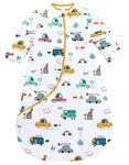 Chilsuessy Baby Sleeping Bag with Detachable Sleeves Winter 3.5 Tog Kids Sleeping Bag 100% Cotton Very Soft Sleep Bag for Infant Toddler, City car/3.5 Tog, 6-18 Months