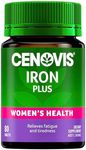 Cenovis Iron Plus Tablets 80 - With Folic Acid, Vitamins C, B5, B6, & B12 - Supports Healthy Immune System Function, Energy Levels & Helps support Heamoglobin Formation