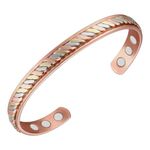 Vicmag Copper Bracelet for Women Men Magnetic Bracelet Ultra Strength Magnets 99.9% Solid Pure Copper Adjustable Size with Gift Box (Braided Tricolour)