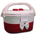 S3 Stay Blessed-Diaper Caddy|Baby Box For Newborn|Baby Products Bag Organizer Large Capacity(44*32*26 Cm)|Nursery Storage Bin|Car Organizer For Diapers&Wipes(Red,White With Dot Design Cotton&Plastic)