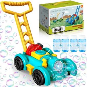 JEDWKFA Tondeuse à Bulles Enfant, Machine à Bulles Automatique, Poussée Tondeuse Bulle pour Jeux Exterieur Mariage Soirées, Extérieur Tondeuse Enfant Machine a Bulles pour 3-5 Ans