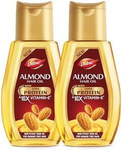 Dabur Almond Hair Oil - 580ml(290ml*2) | Provides Damage Protection | Non Sticky Formula | For Soft & Shiny Hair | With Almonds, Keratin Protein, Soya Protein & 10X Vitamin E