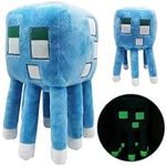 Hilloly Mine-Craft Plush, 30 Cm Glow Squid Plush, Game Theme Stuffed Dolls, Anime Game Plush Doll, Cartoon Soft Plushies Stuffed Doll, For Children Toys Doll Creative Gift