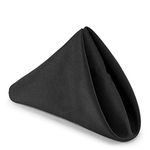 Trimming Shop 10Pcs Black Cotton Polyester Table Napkins for Home, 20 inch Dinner Napkins with Hemmed Edges for Dinning, Wedding, Banquet, Party, Events, Lightweight & Machine Washable