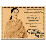 Incredible Gifts India Teachers Day Gift for Mam Customized Engraved Photo Frame on Wood - Large Size(16x12 inches, Wood)