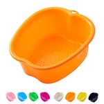 AXLOFO® Large Spa Foot Bath Bowl, Sturdy Plastic Foot Soak Bowl, Massage Foot Pedicure Bowl, Detox, feet soak, Extra FootBath foot basin For Soaked to Remove Dead Skin, Calluses (orange)