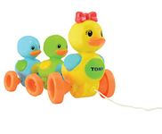 TOMY Toomies Quack Along Ducks Pull Along Toy | Educational Toddler Toy with Colours and Sounds | Learn to Walk Baby Toy Suitable From 12 Months, 1, 2+ Year Olds Boys & Girls, Multicoloured