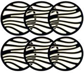 XIUXIU®Trivets-6PCS-Double-Layer Removable Silicone Hot Pads-Heat Resistant and Non-Slip-Ideal as Pot Coasters-Pan Protector and Coaster-Colourful Protection for Tables (Black & White-6PCS-Round)