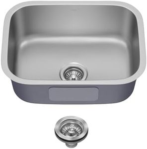 Kraus KBU12 23 inch Undermount Single Bowl 16 Gauge Stainless Steel Kitchen Sink