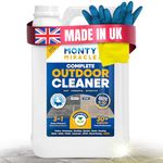 Monty Miracle® Outdoor Cleaner, 5 Litre. Clean & Rejuvenate your Patio, Decking, Fencing, Paths, Driveway, Render & More - Results in 6-10 Minutes! Slip free (5L + Monty Approved Gloves)