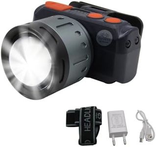 RENMAX Bright Head Mount Torch Zoom Waterproof Rechargeable Handsfree IR Sensor LED Blinker Metal Spotlight for Cycling Camping Caving Hiking Hunting Trekking - 1Pc (Zoom Focus 100W)