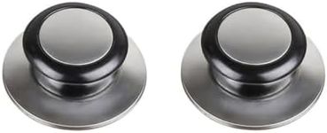 AIMALL 2PCS Kitchen Pot Lid Replacement Knob Handle Set, 2.17 x 0.79-inch Durable Stainless Steel and Plastic Grip, Universal Fit for Cookware, Easy Installation