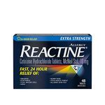 Reactine Extra Strength Antihistamine Tablets - 10mg Cetirizine Hydrochloride - 24 Hour Allergy Relief Medicine - 48 Count