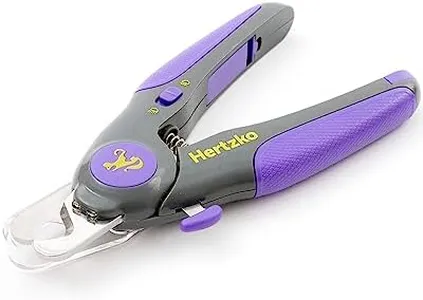 Hertzko Dog Nail Clippers with LED Light for Large & Medium Dogs - Violet Cat Nail Clipper with Replacement Blade & Nail File, Purple Nail Clippers for Dogs, Grooming Paw Pads, Circular Blade