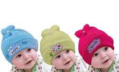 True Indian Woolen Baby Cap Designer Kids Cap Soft Winter Woolen Caps I Woolen Cap for Baby Boys & Baby Girls I Woolen Beanie Hat Cap I Warm Cap for Baby I Kids Cap (0-3 Months) D.PINK BEIGE BLUE