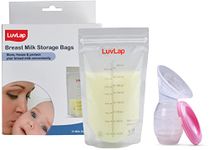 LuvLap Baby Breast Milk Storage Bags (Pack of 25), BPA Free Disposable Milk Freezer Bags for Breast Feeding, Transparent & Silicone Food Grade Breast Milk Catcher/Saver(White, 100ml)