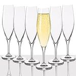 Crystal Champagne Flutes Set of 6 - 210 ml/7 oz - Traditional Bar Glasses – Premium Crystal Glassware - Czech Crystal