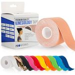 PROWORKS Kinesiology Tape | 5 Metre Roll Kinesio Tape for Elastic Muscle Support for Exercises, Sports & Recovery Periods - Skin