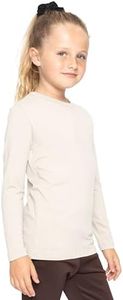 Girl's Long Sleeve Crew Neck Top Off White Large