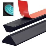 6FT Collapsible Shower Water Dam, Shower Threshold Water Stopper Barrier and Retention System and Keeps Water Inside Threshold Dry and Wet Separation (Black, 2M)