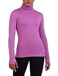 TCA Women's Warm Up Long Sleeve Training Workout Funnel Neck Thermal Running Top with Thumbholes - Spring Crocus, XS