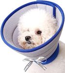 LAZYNOON Extra Soft Dog Cone Alternative After Surgery, Breathable Dog Cones for Large Medium Small Dogs, Lightweight Dog Recovery Collar for Pet, Adjustable E-Collars for Dog, Elizabethan Collar (XS)