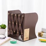 oddpod Premium Expandable Metal Bookends For Office Decor/Book Shelf/Living Room/Home Décor 6038 7.5"- Brown