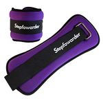 Stepfowarder Ankle/Wrist Weights, 0.3-1kg for a Pair, Three Optional Colors & Weights with Adjustable Strap, 2 Pack (2 * 1.0KG - Purple)