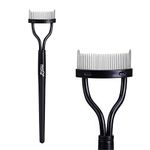 MSQ Curler Eyebrow Brush Eyelash Separator Mascara Applicator Eyelash Definer with Comb Cover Arc Designed Cosmetic Brushes Tool Eyelash Comb, Black