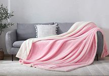 VAS COLLECTION? All-Seasons Super Soft Flannel Solid/Plain Blanket/AC Dohars/Duvet/Quilt for Summer, Light Pink, Size 150X225 cm (Single), skinfriendly