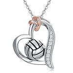 YAFEINI Volleyball Necklace Sterlin