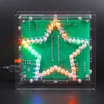 Five-Pointed Star DIY Electric Projects Soldering Practice Kit, with 50 Colorful Flashing LED, Creative Gifts for Electronic Enthusiast, Kids, Students