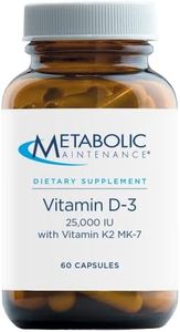 Metabolic Maintenance Vitamin D-3, 25,000 IU - Vitamin D Supplement with Vitamin K2 to Support Bone Health & Density - Contains Vitamin K2 MK-7 (60 Capsules)