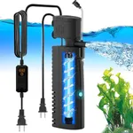 AquaMiracle Aquarium Filter with U - V Light & Pre-Filter Sponge, Fish Tank Filter with Timer (3/6/12/24 Hours) for Green Water, Turtle Filter with Aeration for Tanks 70-100 Gallon