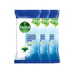 Dettol Antibacterial Cleaning Wipes, Total 330 Wipes (3 Packs X 110), Kitchen Wipes, Disinfectant Wipes, Biodegradable Wipes, Kitchen Cleaner, Bathroom, Floor, Disinfectant Wipes