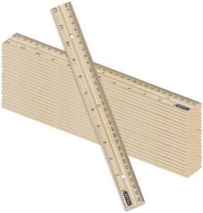 BAZIC Products Wooden Ruler – Single Metal Edge Drafting Ruler for Measuring, Drawing & Crafting, Wooden Straight Edge Ruler for School & Office, 12 Inch, 24-Pack