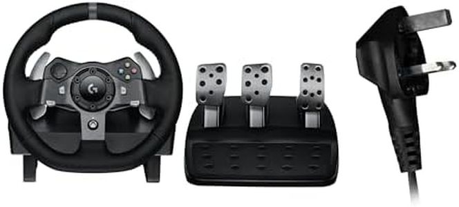 Logitech G920 Driving Force Gaming Rennlenkrad, Zweimotoriges Force Feedback, 900° Lenkbereich, Verstellbare Edelstahl Bodenpedale, für Xbox Series X|S, Xbox One/PC/Mac, UK-Stecker, Schwarz