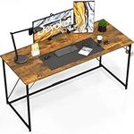 Devoko Computer Desk 100 x 50 x 75 cm, Home Office desk, Study Writing Small Desks, Gaming Deske for Home Workstations, Industrial Design Black Desk Metal Frame, Rustic Brown