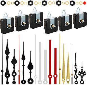 6 Pieces Quartz Clock Movement Mechanism with 6 Pairs Different DIY Clock Hands Battery Operated Repair Parts Replacement Motor Kits (13 mm/ 0.5 Inch)