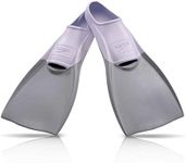 Speedo Rubber Training Swim Fins, Grey/White, Large