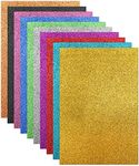 BEZANU Glitter Cardstock Paper, 10Pcs A4 Self Adhesive Colored Glitter Paper for Scrapbook, DIY Gift Box Decor