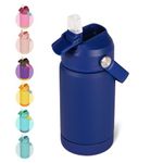 Kerilyn 12oz Kids Insulated Water Bottle, Leak-Proof Toddler Cup with Straws Lids, Kids Water Bottles for School Boys Girls, Stainless Steel Vacuum Insulated Bottle for Kids, BPA Free, Blue