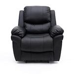 More4Homes - MADISON Electric Recliner Armchair - Reclining Sofa Chair for Living Room & Bedroom - Electric-Motorised Control - Bonded Leather, Black