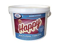 Happy Hot Tubs Multifunctional Large Chlorine Tablets 200g for Swimming Pools with Algaecide Clarifier Stabiliser (2kg)
