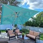 OLILAWN 11' X 11' All-aluminium Outdoor Patio Umbrella Deluxe Double Top Large Cantilever Umbrella Heavy Duty Windproof Offset Umbrella with 360-degree Rotation for Garden Deck Pool Backyard,Turquoise