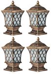 GreyWings Outdoor Aluminium Gate Light for Poles and Pillars, Copper Antique Color, Pack of 4